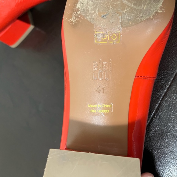 Anthropologie Bibi Lou Heeled Ballet Pumps Red 41 EU 10 US - Picture 12 of 16